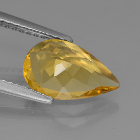 Berilo dorado amarillo natural de 1,65 ct, en forma de pera, VVS
