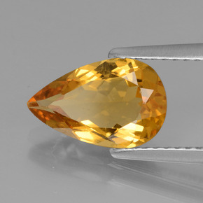 Berilo Dorado Dorado amarillo natural de 1.68 ct, En forma de pera, VVS-VS