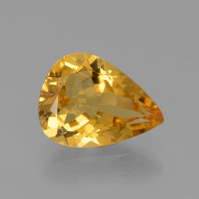 Berilo dorado oro natural de 1,63 ct, en forma de pera, VVS