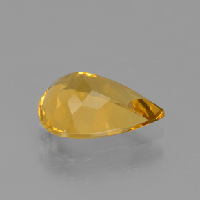 Berilo dorado oro natural de 1,63 ct, en forma de pera, VVS