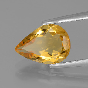 Berilo dorado amarillo natural de 1,61 ct, en forma de pera, VVS