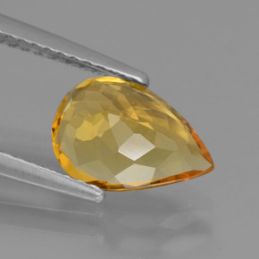 Berilo dorado amarillo natural de 1,61 ct, en forma de pera, VVS