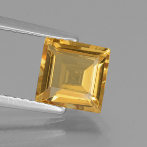 Berilo dorado oro natural de 1,46 ct, cuadrado, VS