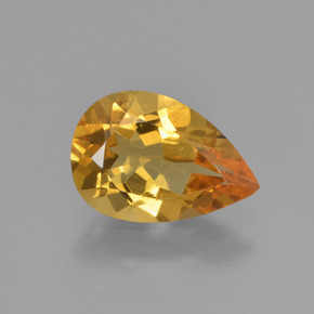 Berilo dorado oro natural de 1,38 ct, en forma de pera, VVS-VS