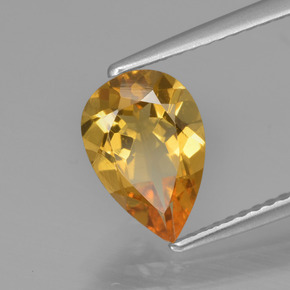 Berilo dorado oro natural de 1,38 ct, en forma de pera, VVS-VS