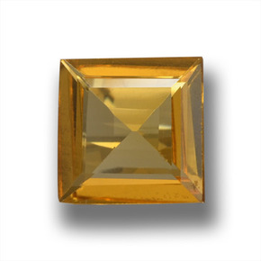Berilo dorado amarillo natural de 1,17 ct, cuadrado, VVS-VS