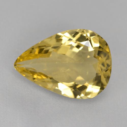 Berilo Dorado Amarillo-dorado claro natural de 3.71 ct, En forma de pera, VVS-VS