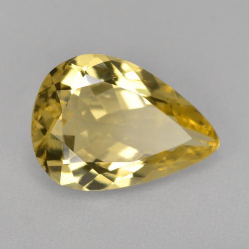 Berilo Dorado Amarillo-dorado claro natural de 3.71 ct, En forma de pera, VVS-VS