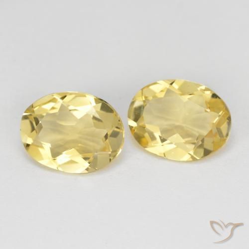 Gemas de Berilo dorado Amarillo cálido natural de 2.98 ct, Ovalada, VVS-VS