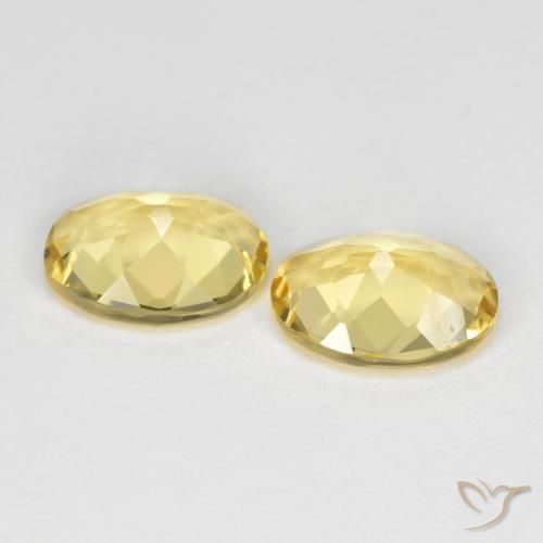 Gemas de Berilo dorado Amarillo cálido natural de 2.98 ct, Ovalada, VVS-VS