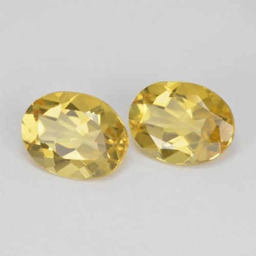 Gemas de berilo dorado amarillo natural de 3,51 ct, corte óvalo, VVS