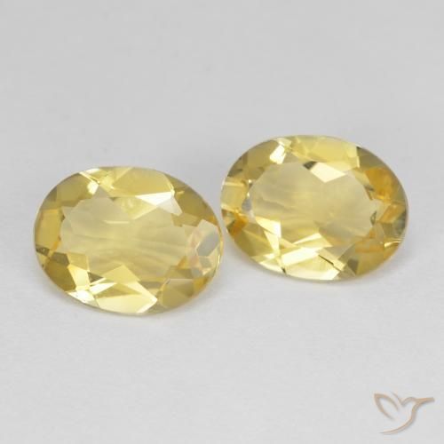Gemas de Berilo dorado Amarillo dijón natural de 3.12 ct, Ovalada, VVS-VS