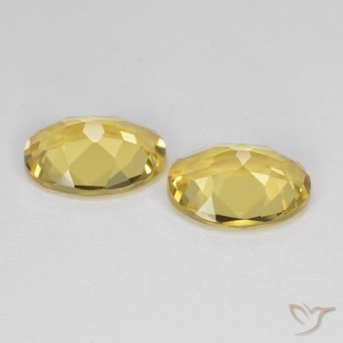 Gemas de berilo dorado amarillo natural de 2,97 ct, corte óvalo, VVS-VS