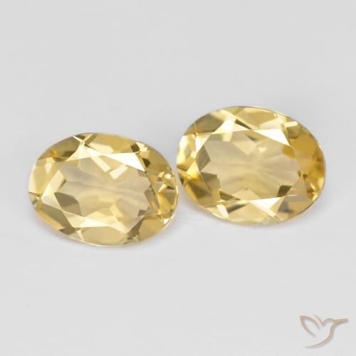 Gemas de Berilo dorado Amarillo cálido natural de 3.29 ct, Ovalada, VVS-VS