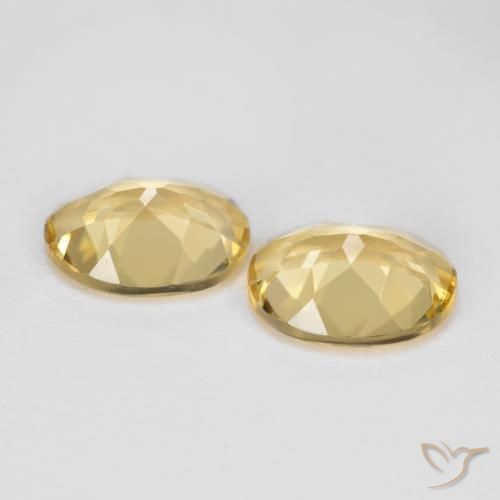 Gemas de Berilo dorado Amarillo cálido natural de 3.29 ct, Ovalada, VVS-VS