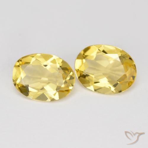 Gemas de Berilo dorado Amarillo miel natural de 3.04 ct, Ovalada, VS