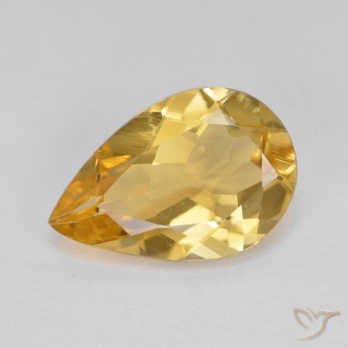 Berilo dorado amarillo natural de 3,31 ct, en forma de pera, VS