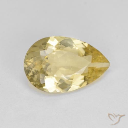 Berilo dorado Amarillo-dorado claro natural de 3.20 ct, En forma de pera, VS-SI