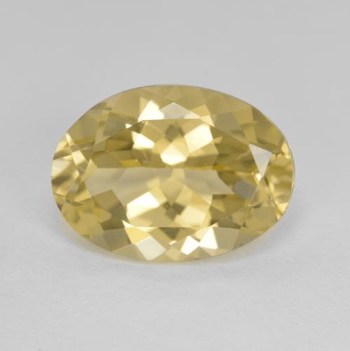 Berilo Dorado Amarillo medio natural de 5.16 ct, Corte Óvalo, VVS