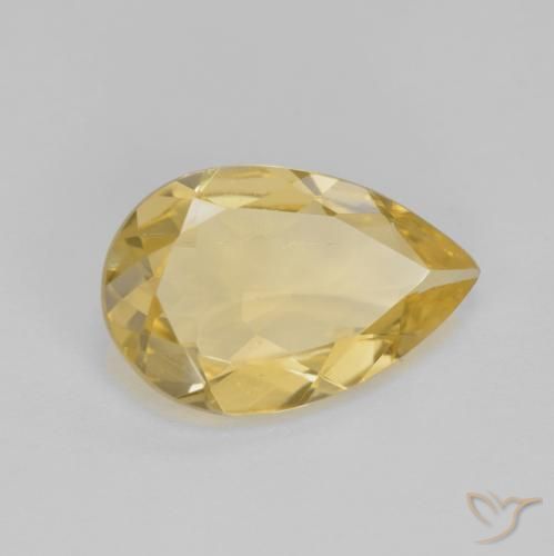 Berilo dorado amarillo natural de 3,39 ct, en forma de pera, VS