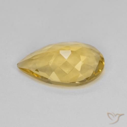 Berilo dorado amarillo natural de 3,39 ct, en forma de pera, VS
