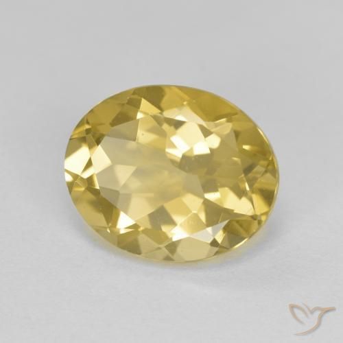 Berilo Dorado Dorado amarillento natural de 3.19 ct, Corte Óvalo, VVS-VS
