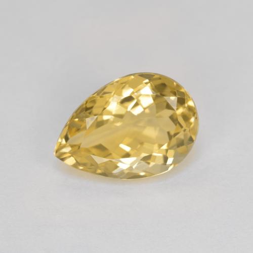 Berilo dorado dorado natural de 1,92 ct, en forma de pera, VVS-VS