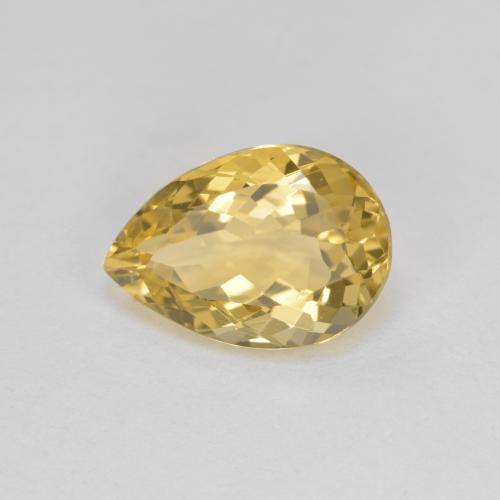 Berilo dorado dorado natural de 1,92 ct, en forma de pera, VVS-VS
