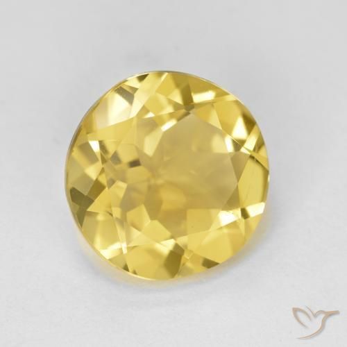 Berilo dorado amarillo natural de 3,10 ct, corte redondo, VVS-VS