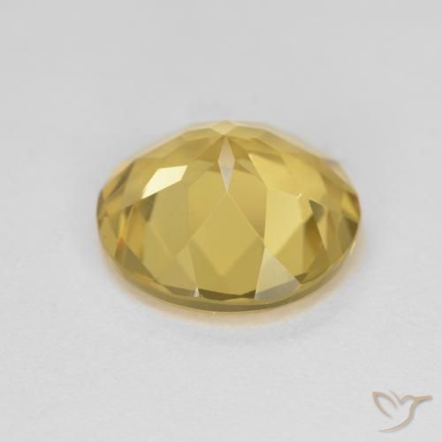 Berilo dorado amarillo natural de 3,10 ct, corte redondo, VVS-VS