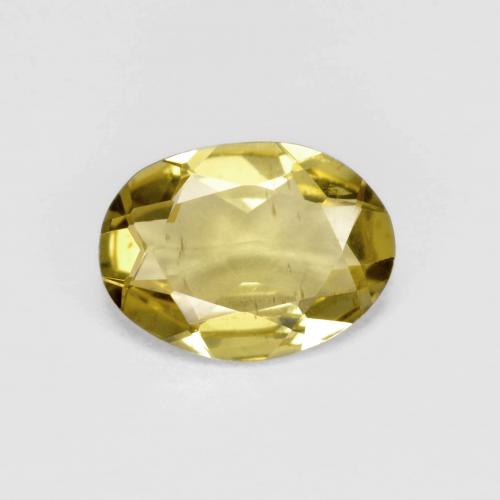 Berilo Dorado Amarillo medio natural de 1.33 ct, Corte Óvalo, VS