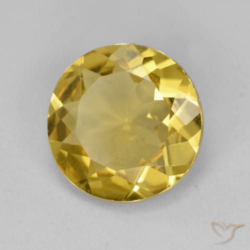 Berilo dorado Amarillo miel natural de 2.84 ct, Redondo, VVS