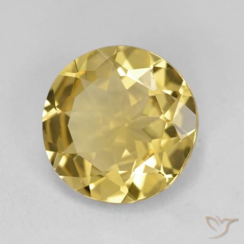 Berilo Dorado Amarillo dijón natural de 2.97 ct, Corte Redondo, VVS