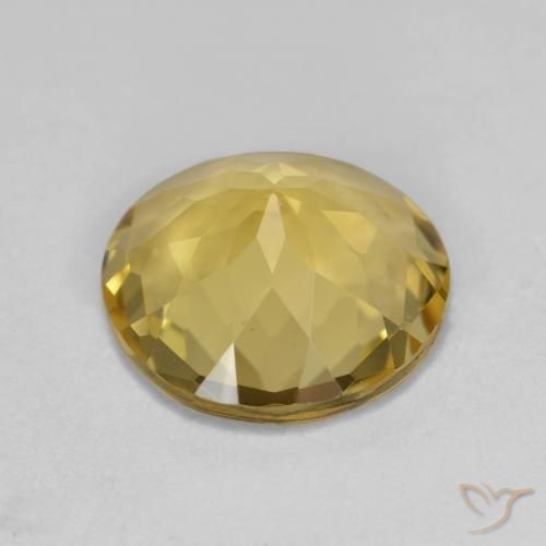 Berilo Dorado Amarillo dijón natural de 2.97 ct, Corte Redondo, VVS