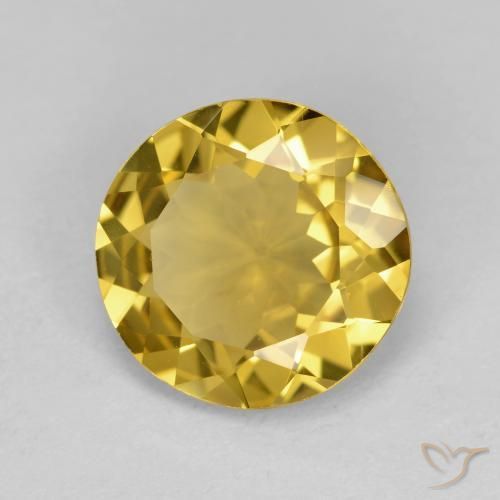 Berilo Dorado Amarillo miel natural de 2.69 ct, Corte Redondo, VVS
