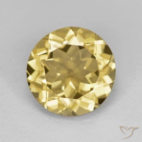 Berilo dorado amarillo natural de 3,14 ct, corte redondo, VVS