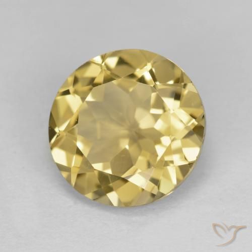 Berilo dorado amarillo natural de 3,14 ct, corte redondo, VVS