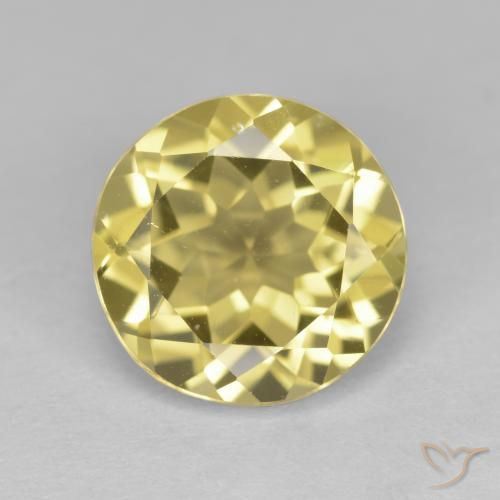 Berilo dorado amarillo natural de 3,26 ct, corte redondo, VVS-VS