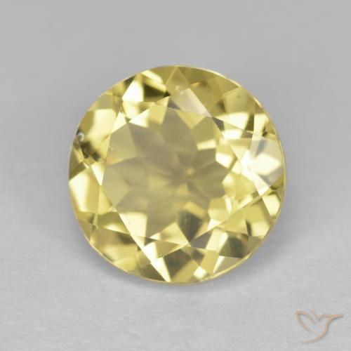 Berilo dorado amarillo natural de 3,26 ct, corte redondo, VVS-VS
