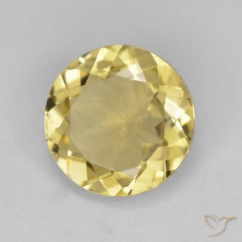 Berilo dorado Amarillo-dorado claro natural de 3.21 ct, Redondo, VS