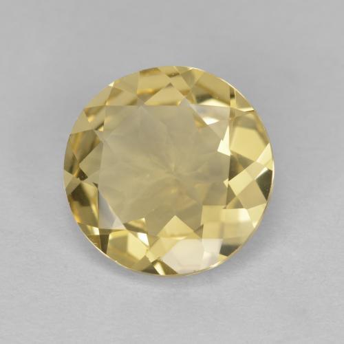 Berilo dorado amarillo natural de 2,67 ct, corte redondo, VVS-VS