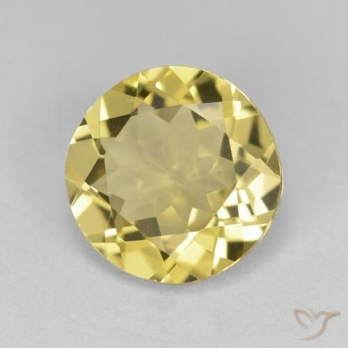 Berilo dorado Amarillo medio natural de 2.98 ct, Redondo, VVS-VS