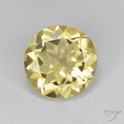 2.85ct Natural Amarillo claro Berilo dorado, Redondo, VVS