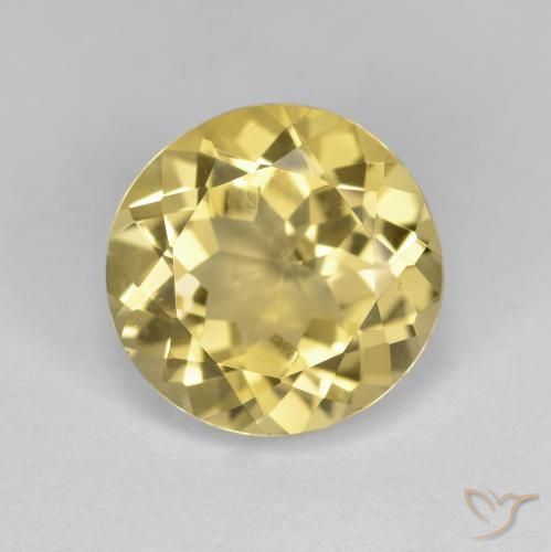 Berilo dorado amarillo natural de 3,54 ct, corte redondo, VS
