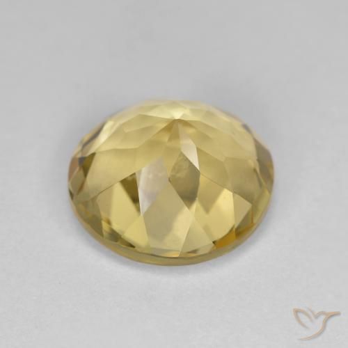 Berilo dorado amarillo natural de 3,54 ct, corte redondo, VS