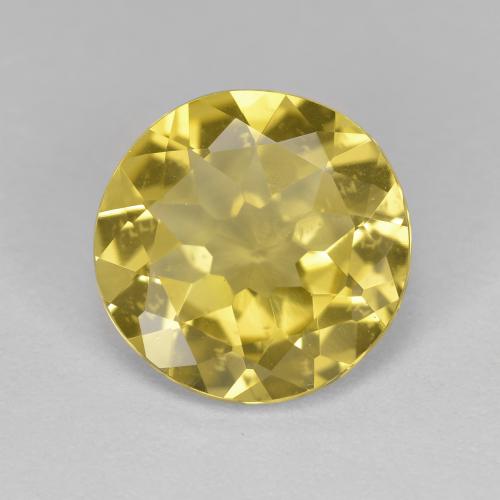 Berilo Dorado Amarillo miel claro natural de 3.27 ct, Corte Redondo, VS
