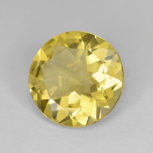 Berilo Dorado Amarillo miel claro natural de 3.27 ct, Corte Redondo, VS