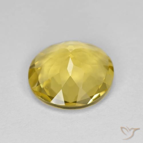 Berilo Dorado Amarillo medio natural de 2.95 ct, Corte Redondo, VVS