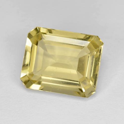 Berilo Dorado Amarillo miel muy claro natural de 3.76 ct, corte esmeralda, VS