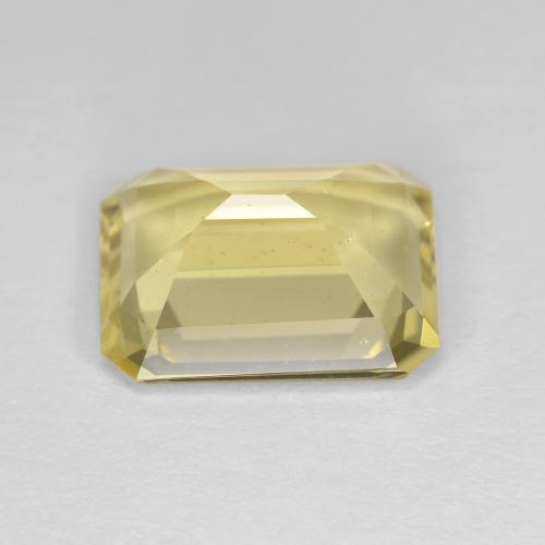 Berilo Dorado Amarillo miel muy claro natural de 3.76 ct, corte esmeralda, VS